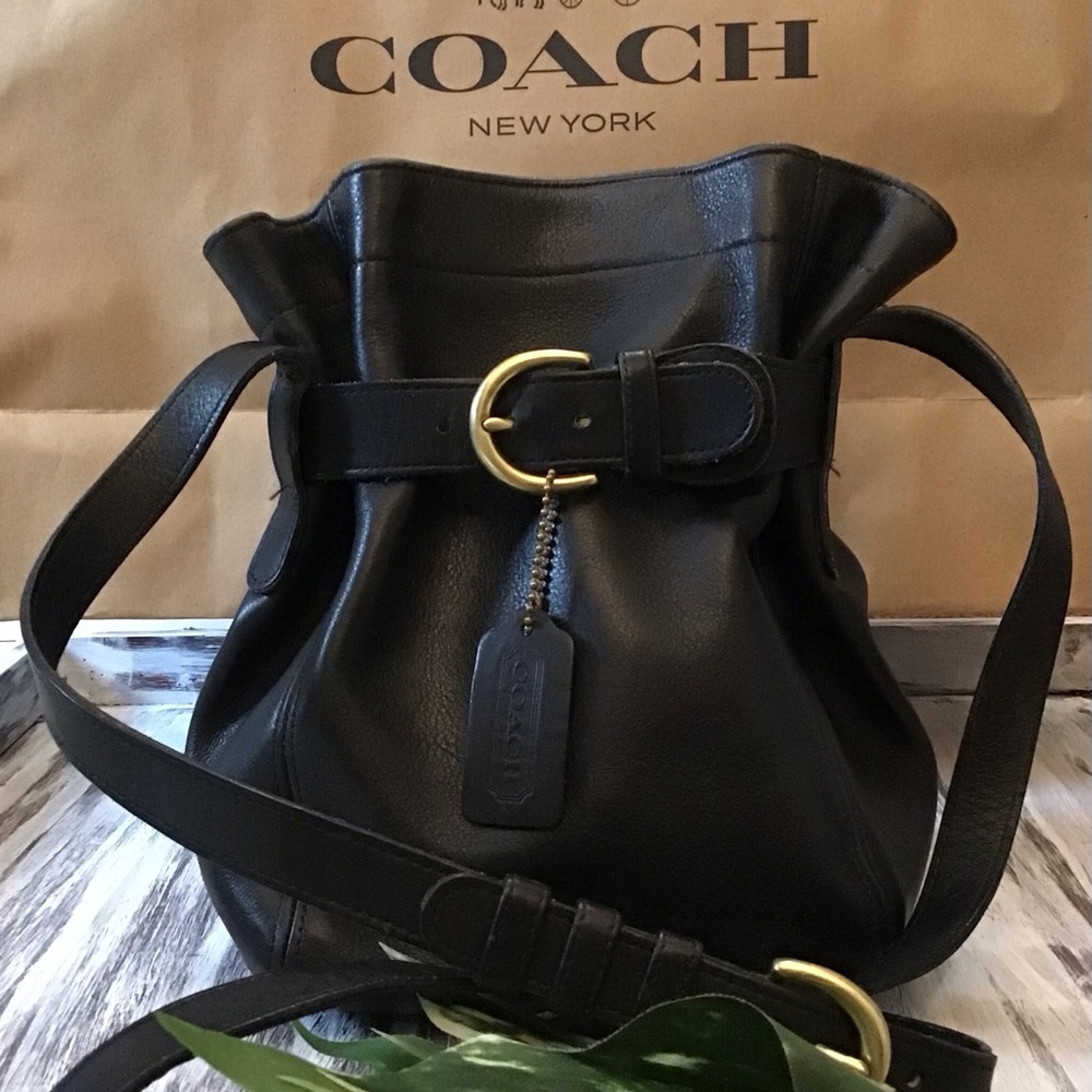 Vintage Coach Soho Leather Buckle Bucket Bag